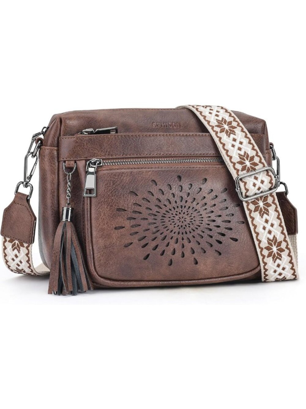 Trendy Leather Crossbody Bag for Women | Adjustable Guitar Strap Shoulder Purse